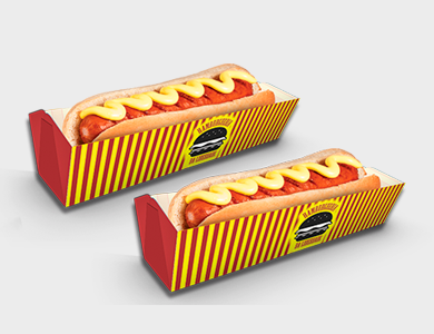 Embalagem para Cachorro Quente/Hot Dog Papel Alimentício 270g com Película Antigordura 18,5x6x4cm - 4x0 - 500 unid